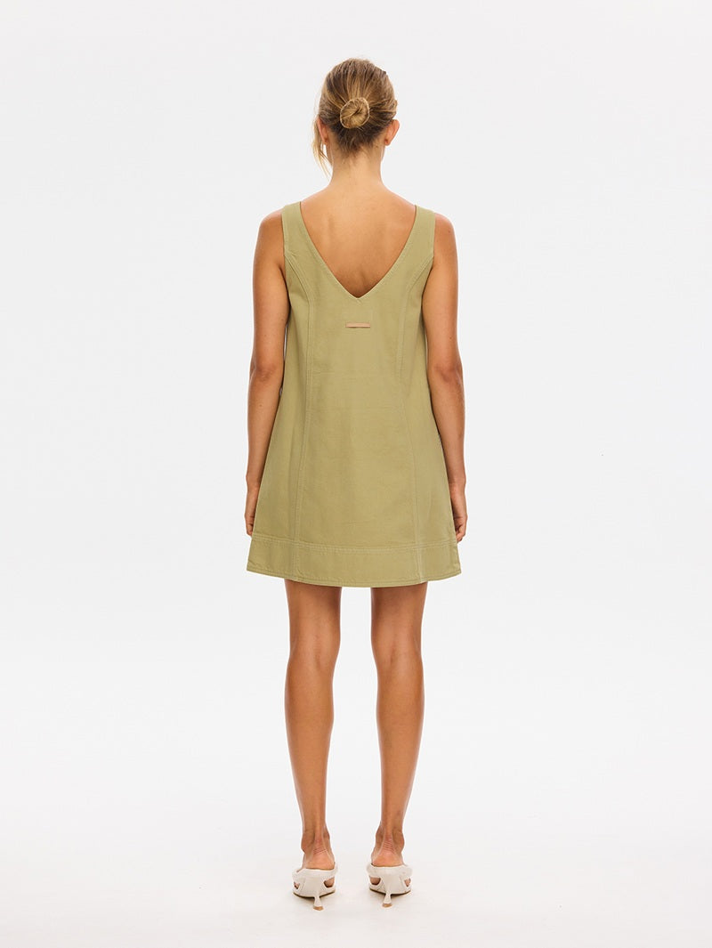 Ilaria Denim Mini Dress | Olive