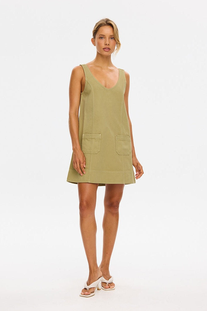 Ilaria Denim Mini Dress | Olive