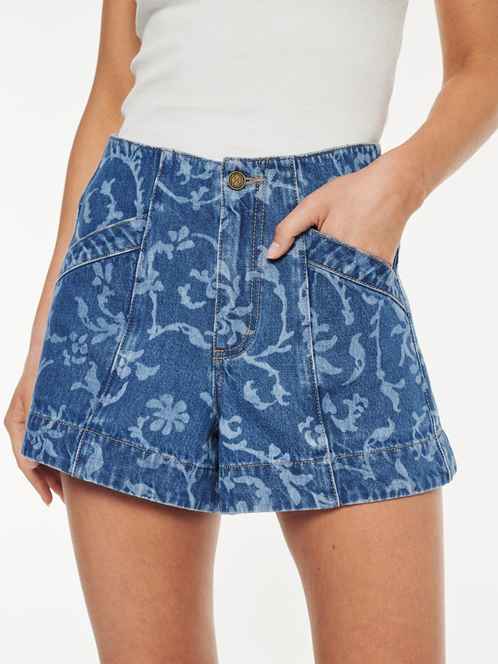Laguna Printed Denim Short