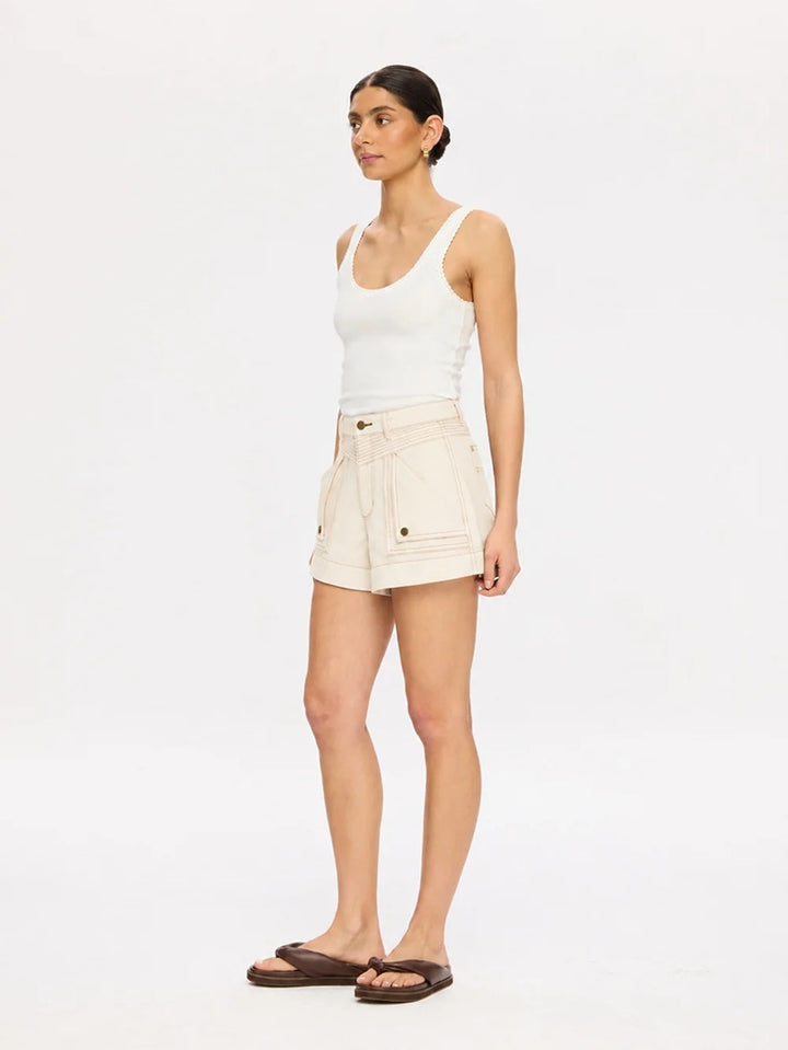 Celene Denim Short | Cream