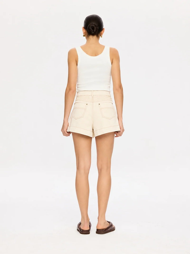 Celene Denim Short | Cream