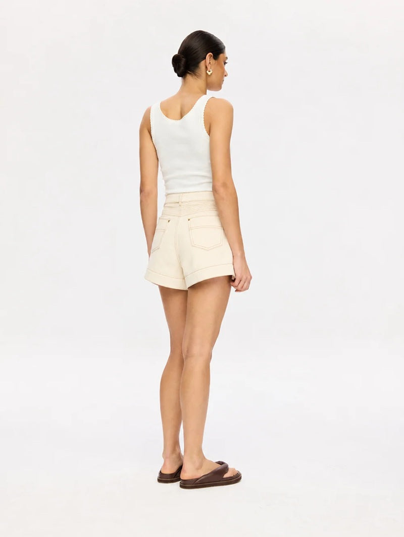Celene Denim Short | Cream