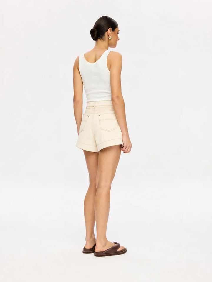 Celene Denim Short | Cream