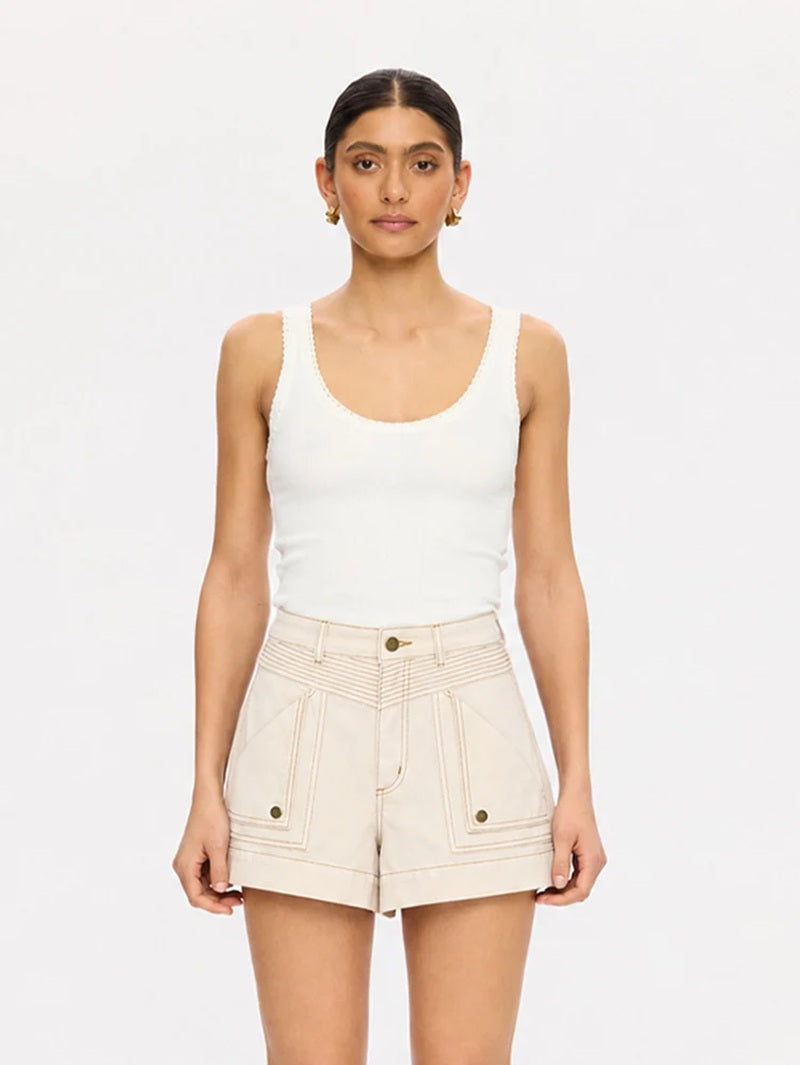 Celene Denim Short | Cream