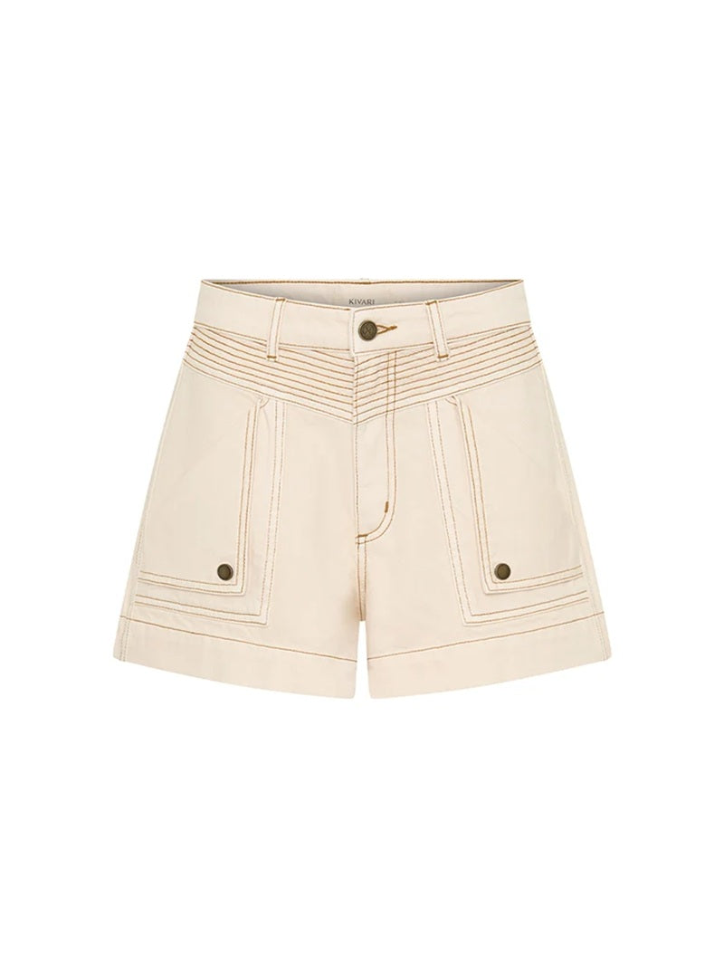 Celene Denim Short | Cream