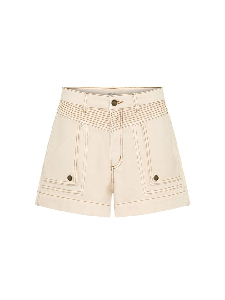 Celene Denim Short | Cream