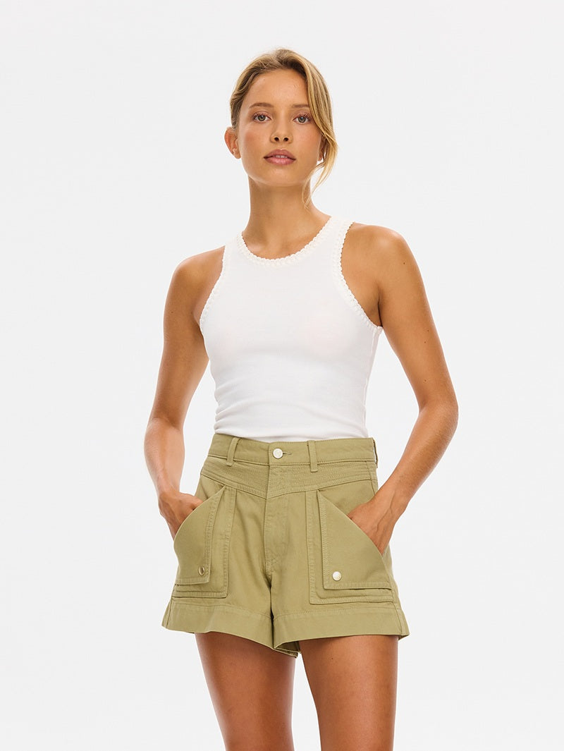 Celene Denim Shorts | Olive