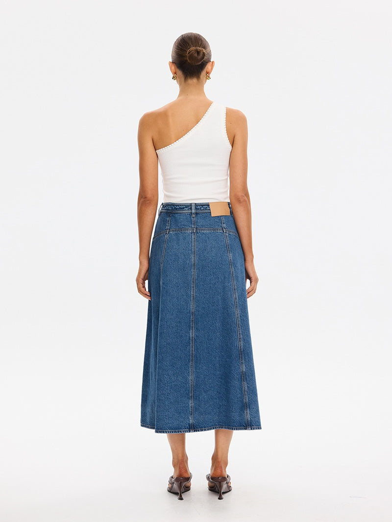 Rita Denim Midi Skirt | Drift Blue