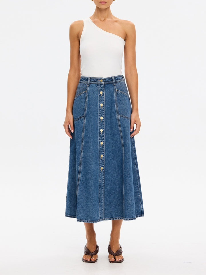 Rita Denim Midi Skirt | Drift Blue