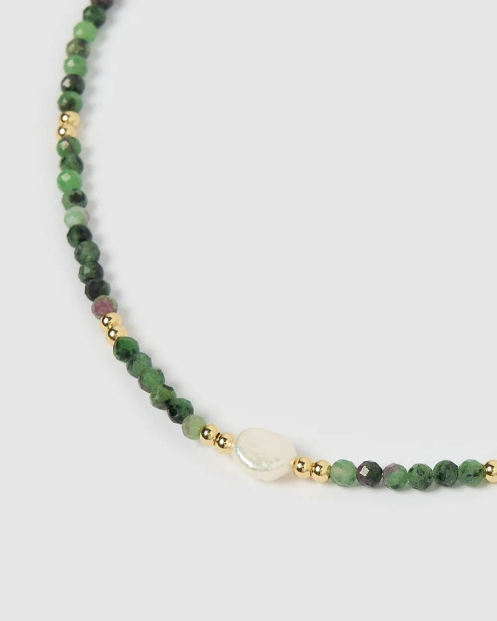 Mila Gemstone Necklace | Clinozoisite
