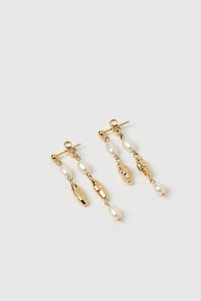 Mimi Pearl & Gold Earrings