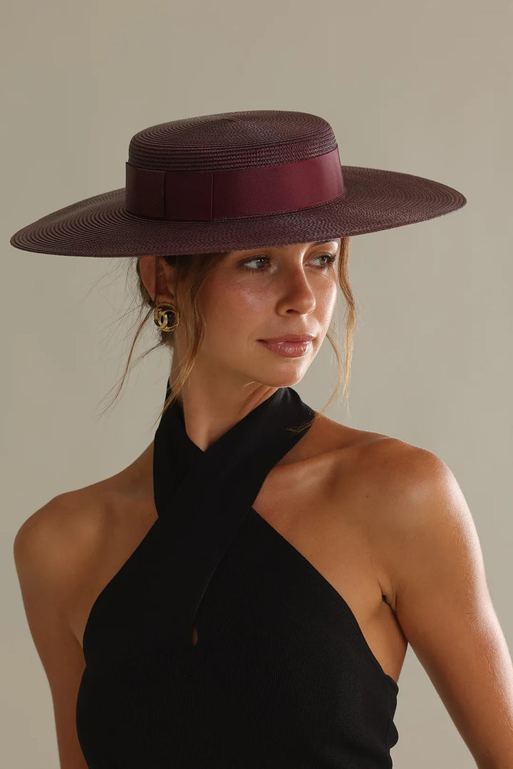 Macy Racewear Boater | Dark Cherry