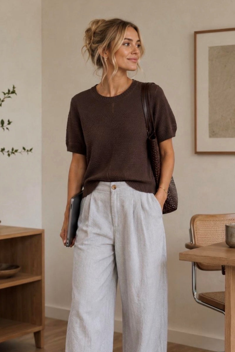 Maddie Knit Tee | Chocolate