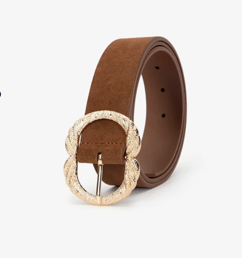 Maddie Belt | Tan Suede