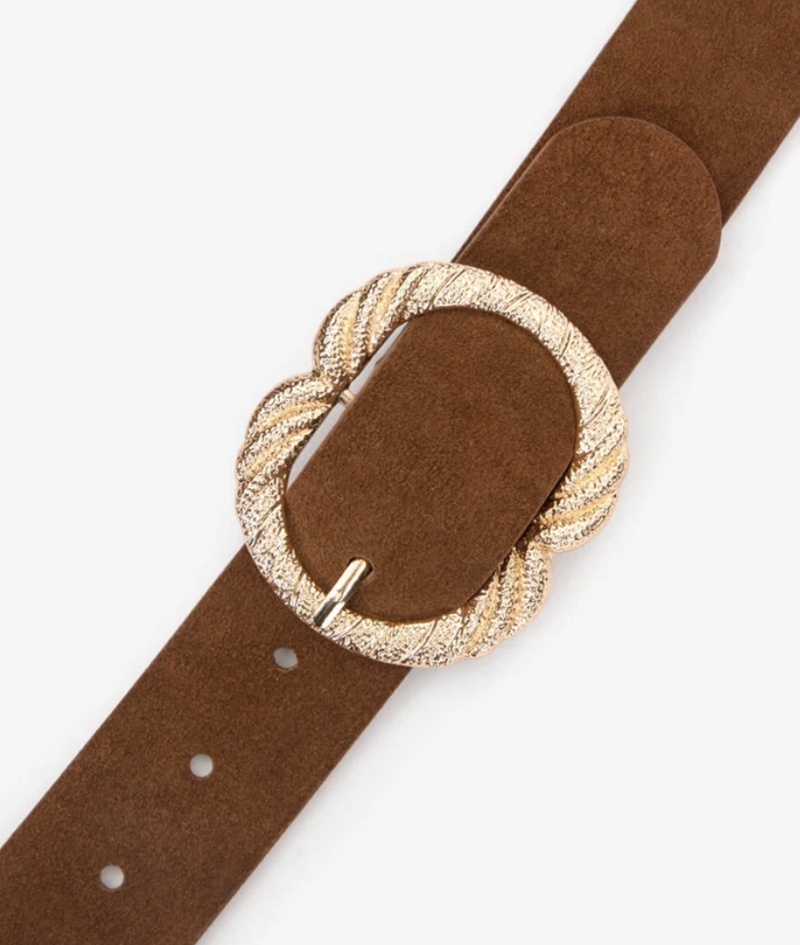 Maddie Belt | Tan Suede