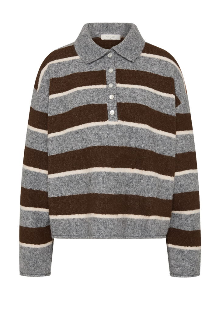 Maia Rugby Knit | Charcoal Stripe