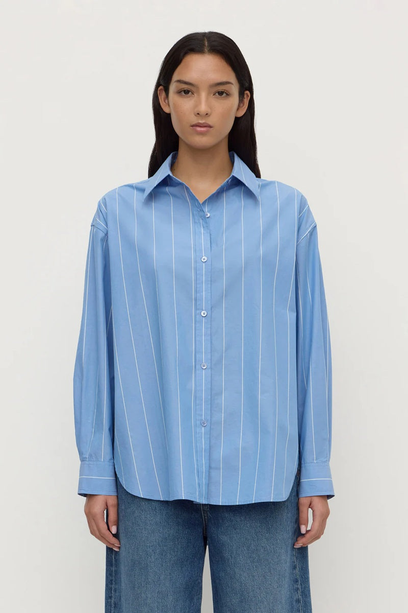 Marcia Stripe Shirt | Blue White Stripe
