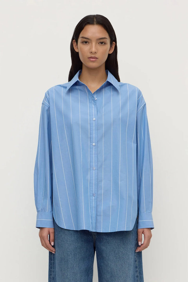 Marcia Stripe Shirt | Blue White Stripe