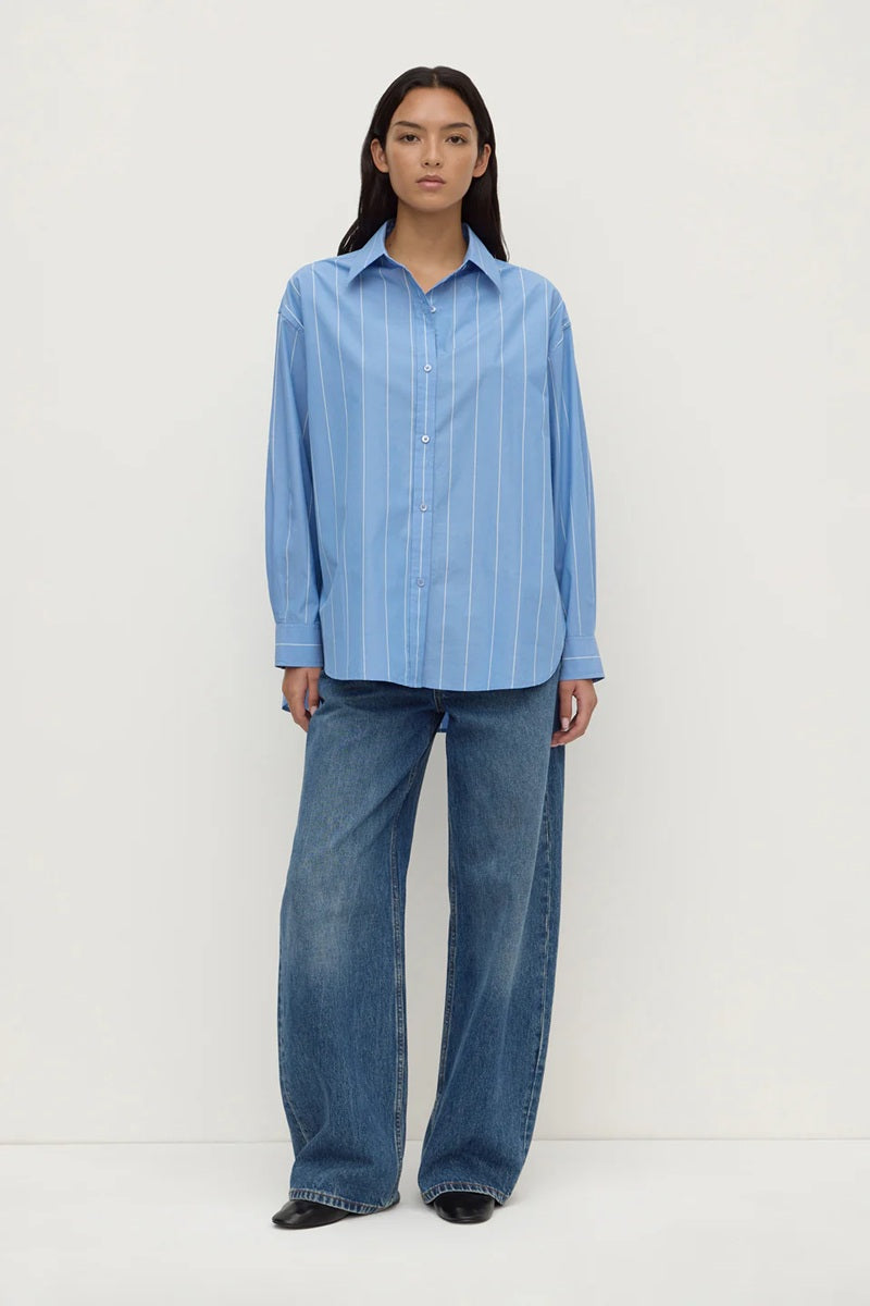 Marcia Stripe Shirt | Blue White Stripe