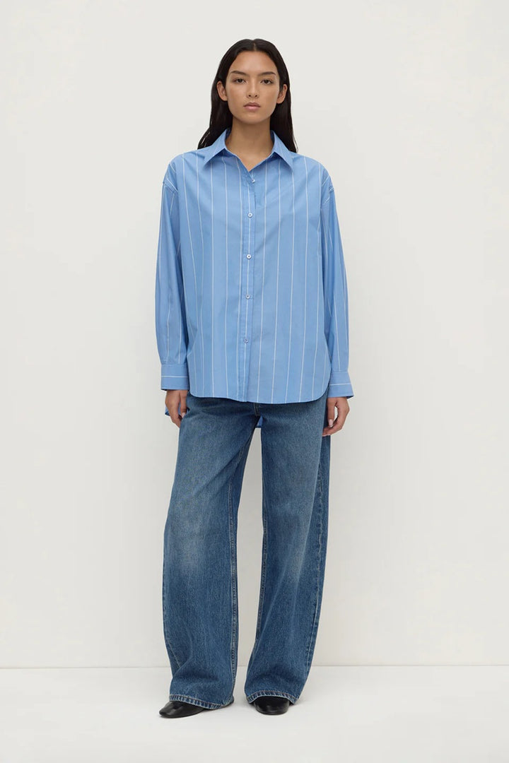 Marcia Stripe Shirt | Blue White Stripe