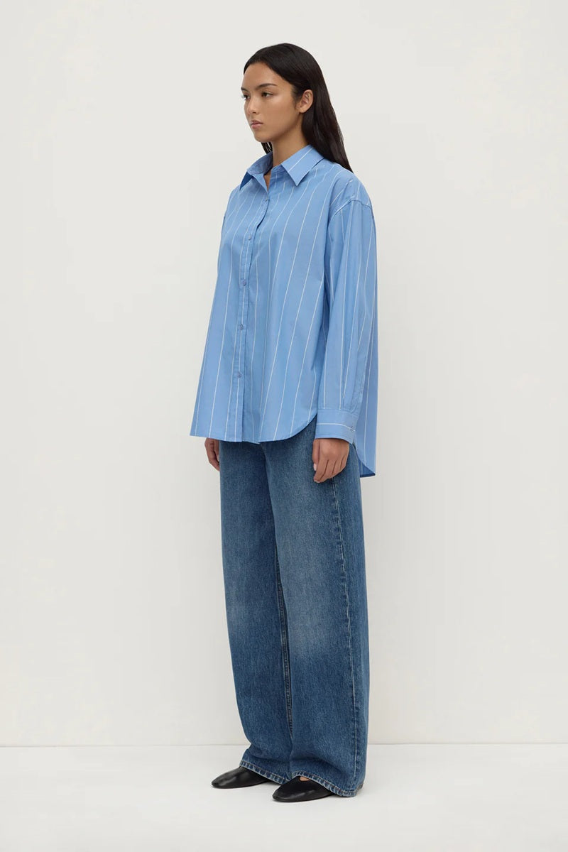Marcia Stripe Shirt | Blue White Stripe