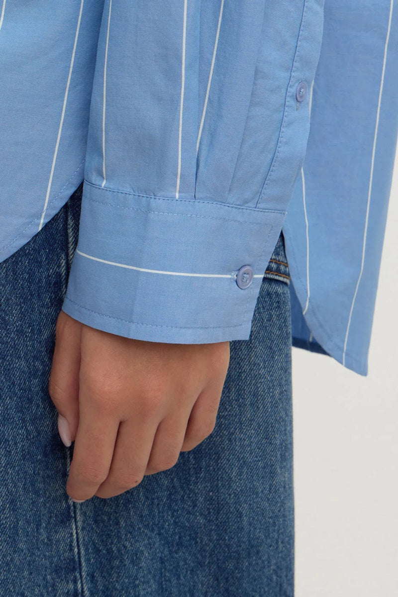 Marcia Stripe Shirt | Blue White Stripe
