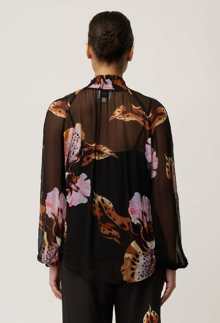 Maris Sheer Viscose Chiffon Blouse | Sunset Orchid