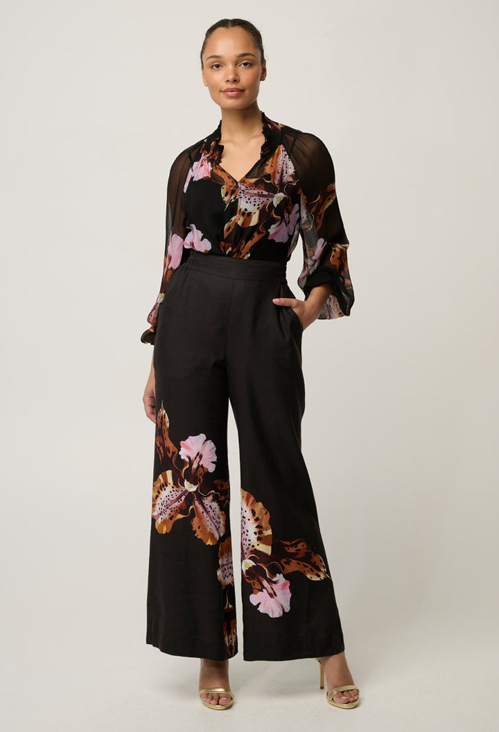 Maris Sheer Viscose Chiffon Blouse | Sunset Orchid