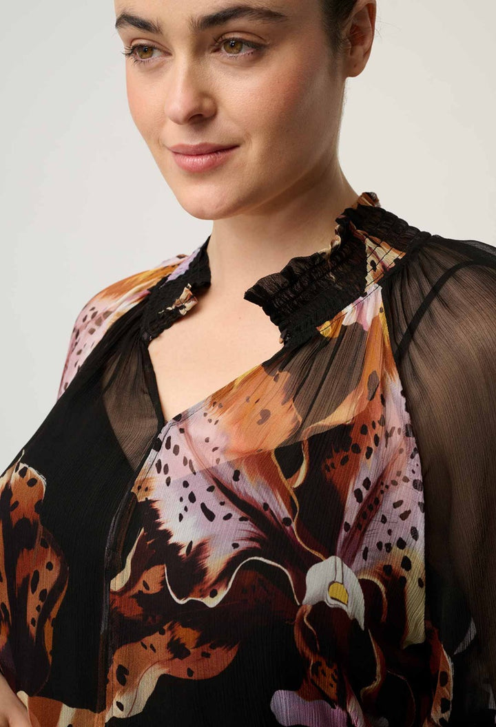 Maris Sheer Viscose Chiffon Blouse | Sunset Orchid