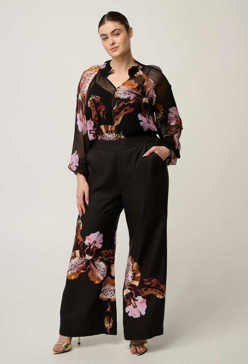 Maris Sheer Viscose Chiffon Blouse | Sunset Orchid