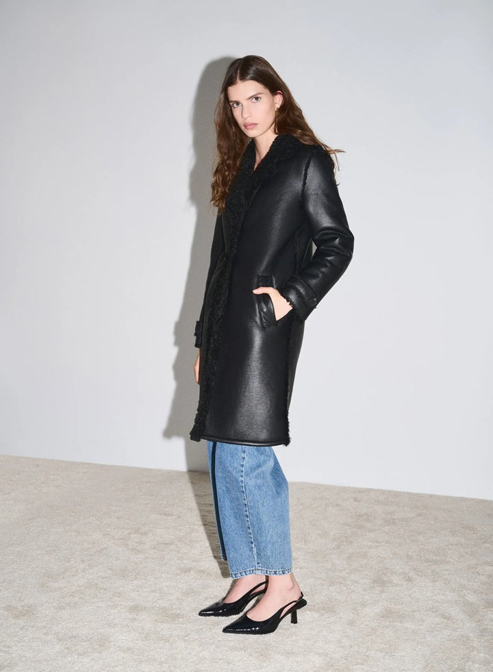 Maverick Shearling Coat | Black