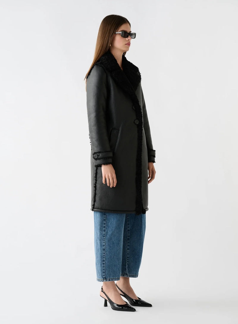 Maverick Shearling Coat | Black
