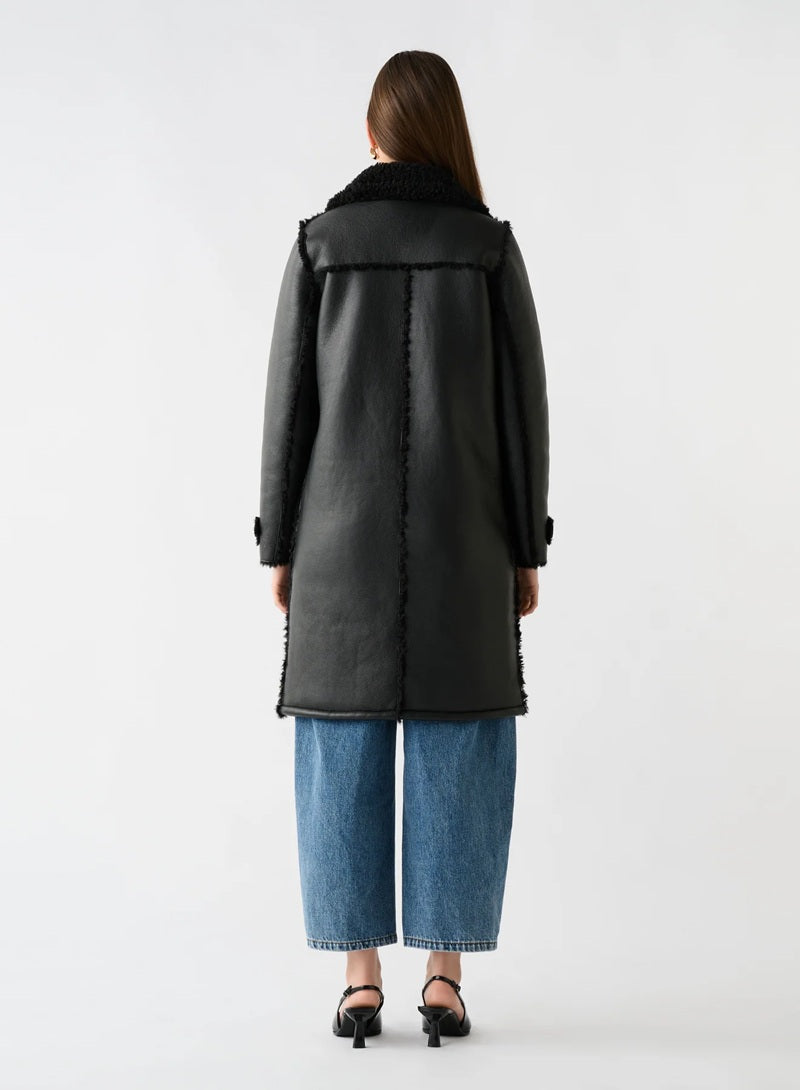 Maverick Shearling Coat | Black