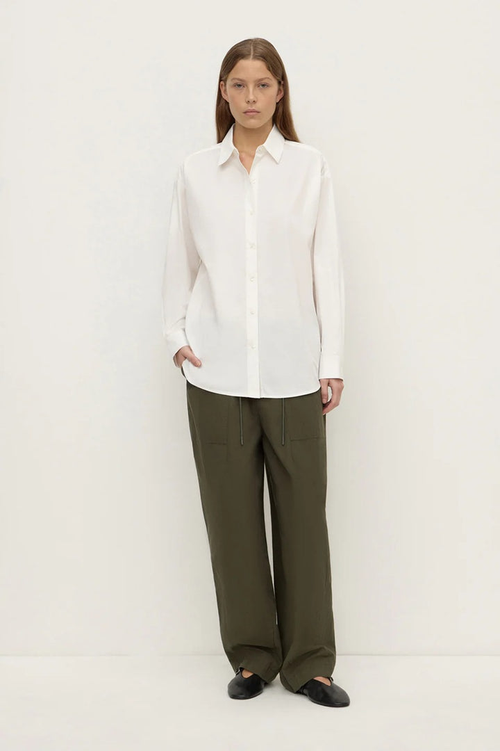 Micha Poplin Long Sleeve Shirt | White