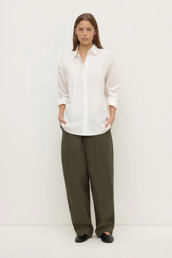 Micha Poplin Long Sleeve Shirt | White