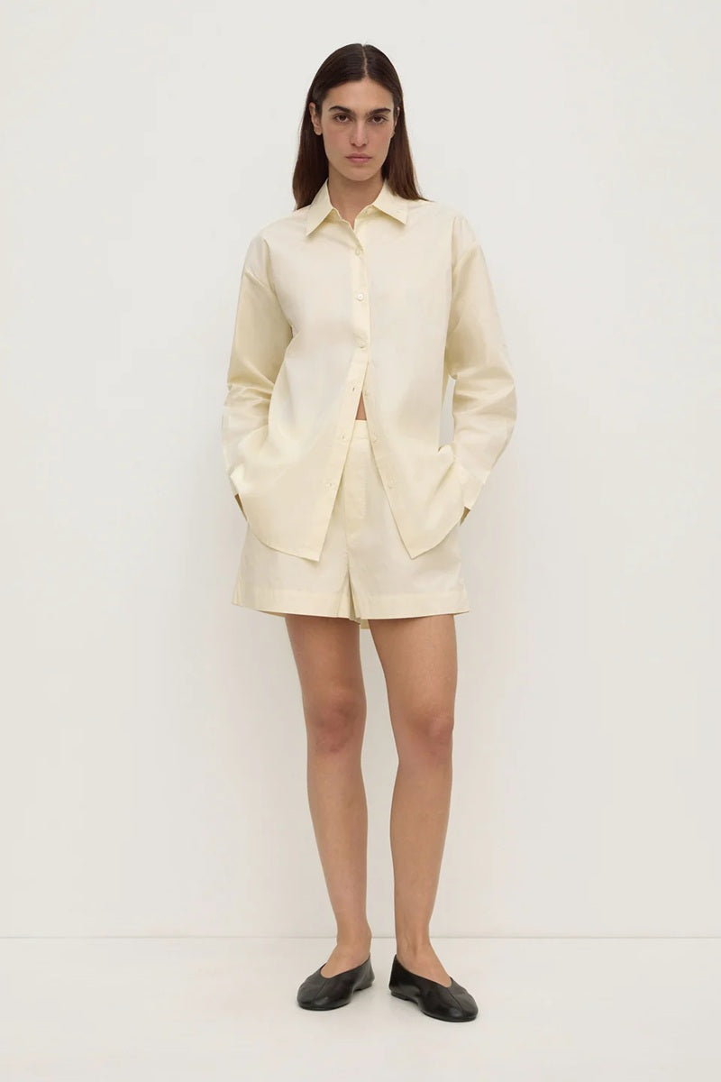 Micha Poplin Long Sleeve Shirt | Vanilla