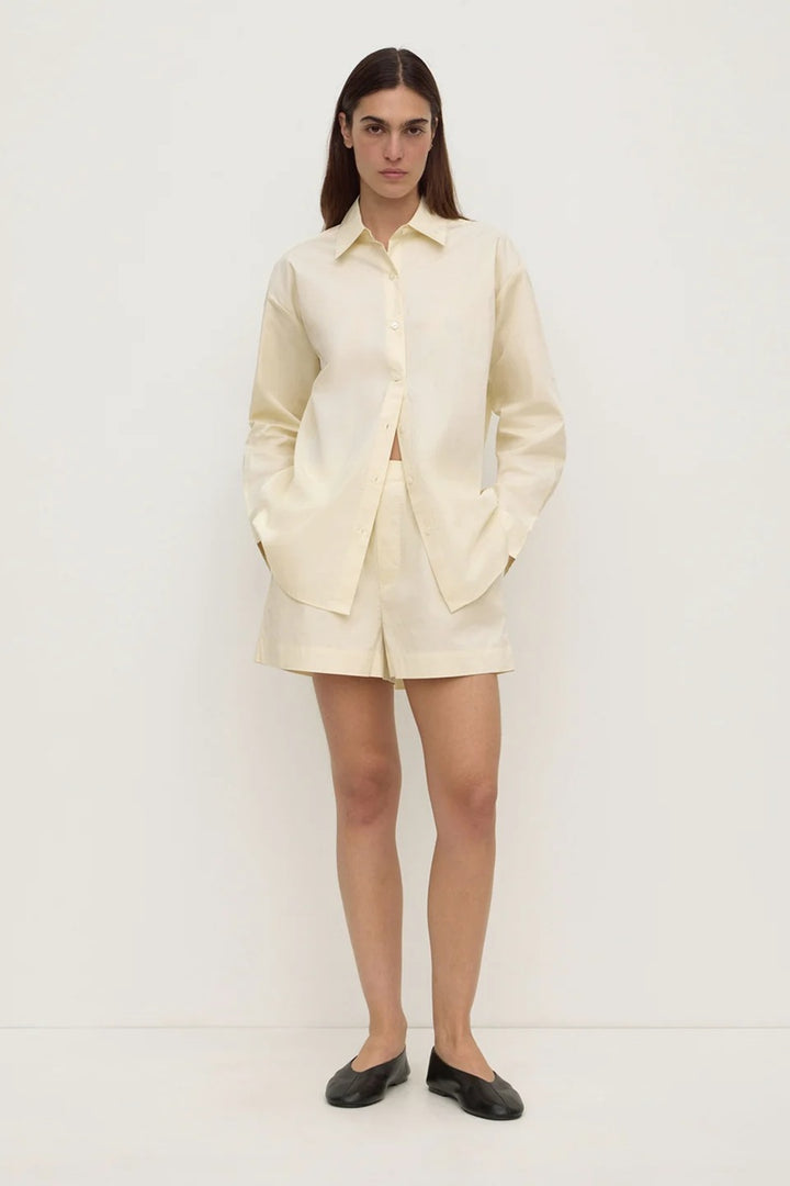 Micha Poplin Long Sleeve Shirt | Vanilla