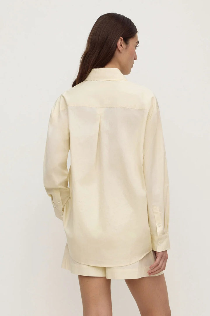 Micha Poplin Long Sleeve Shirt | Vanilla