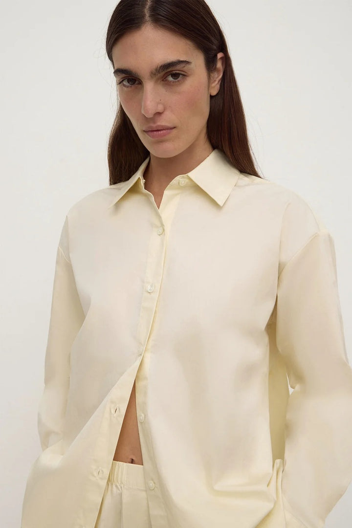 Micha Poplin Long Sleeve Shirt | Vanilla