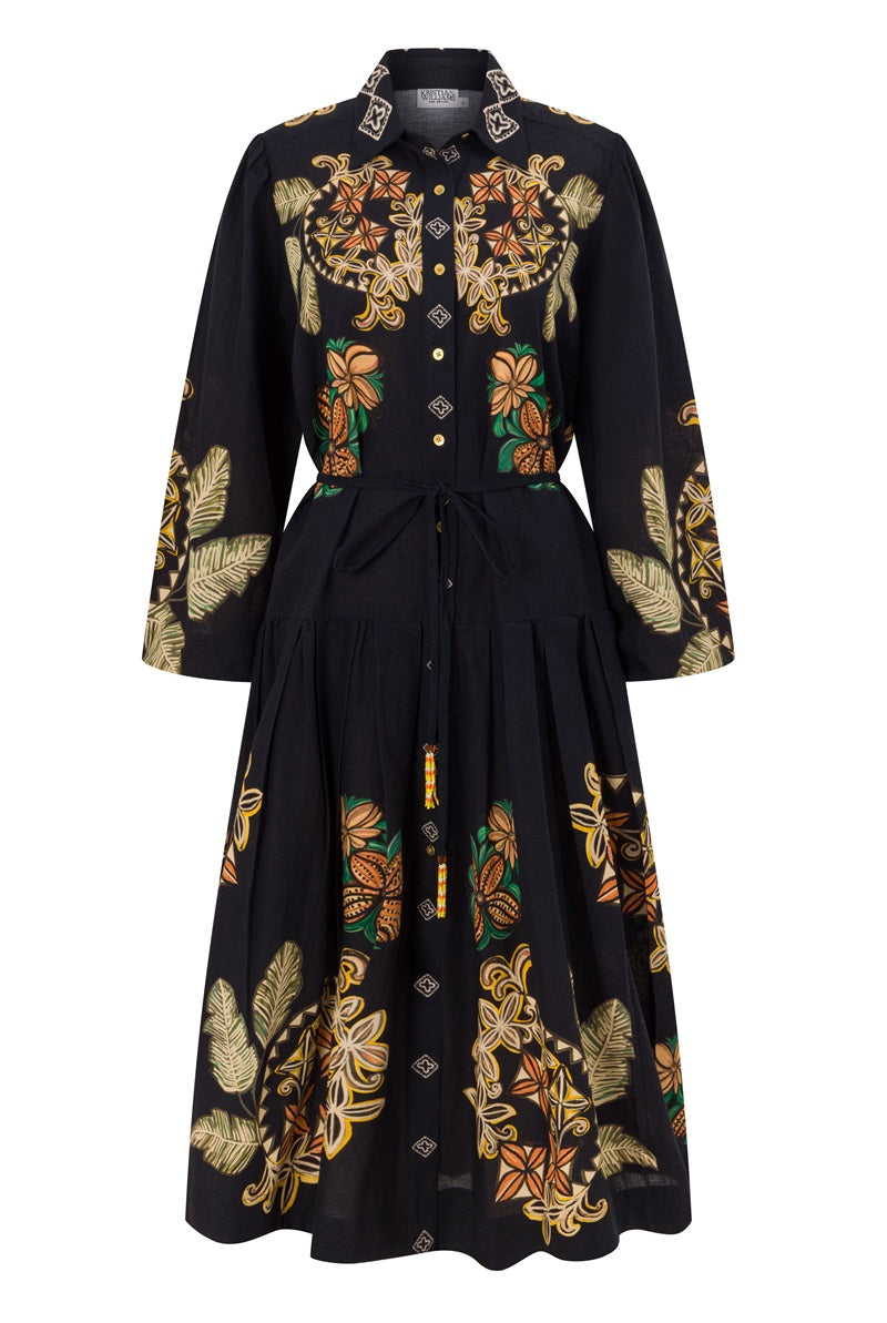 The Midnight Tropics Shirt Dress