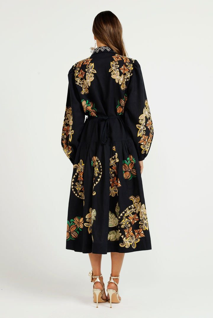 The Midnight Tropics Shirt Dress