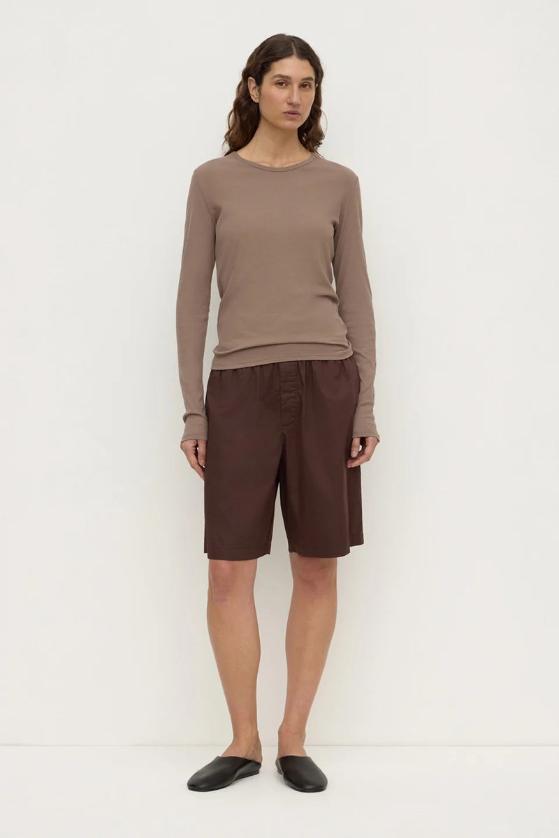 Mika Cotton Long Sleeve Tee | Dark Sand