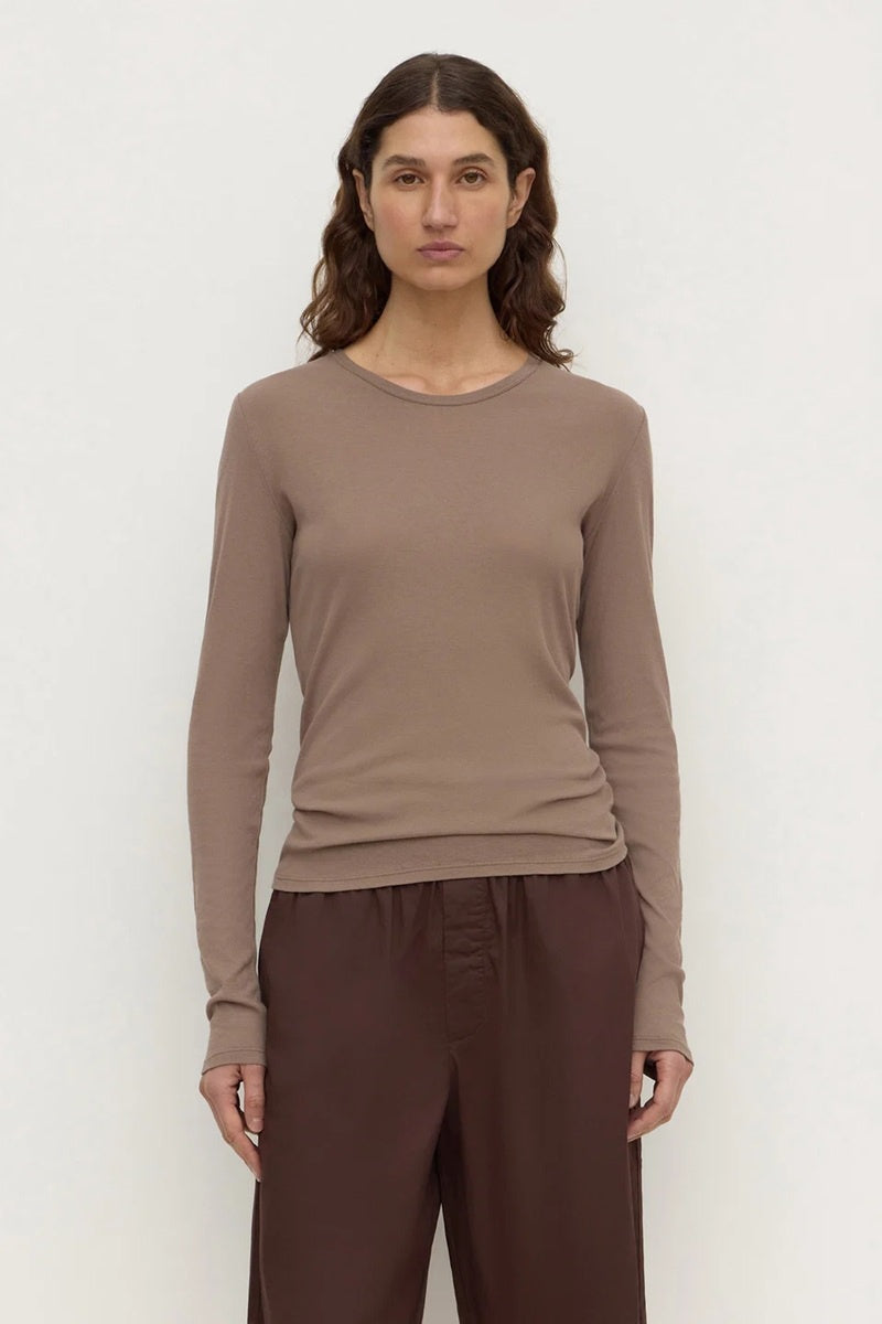 Mika Cotton Long Sleeve Tee | Dark Sand