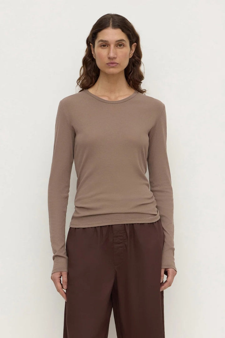 Mika Cotton Long Sleeve Tee | Dark Sand