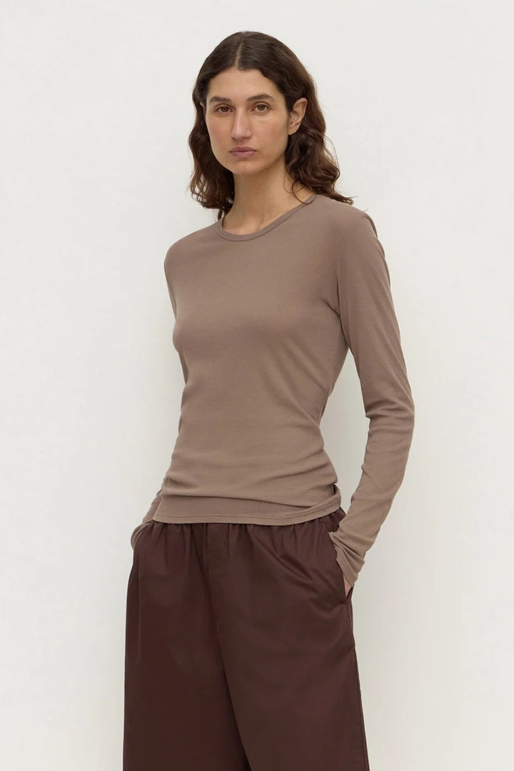 Mika Cotton Long Sleeve Tee | Dark Sand