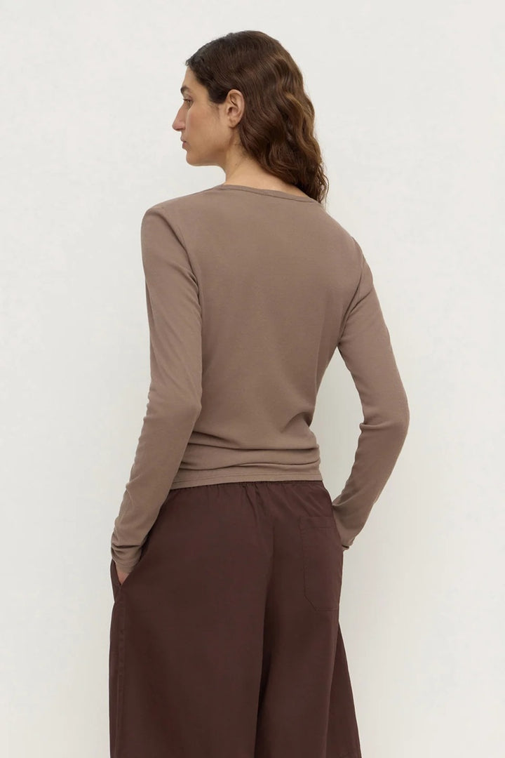 Mika Cotton Long Sleeve Tee | Dark Sand