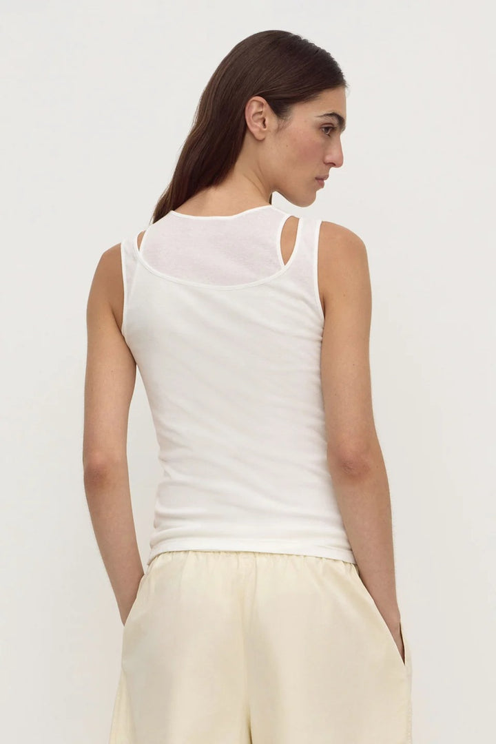 Mika Jersey Layered Tank | White