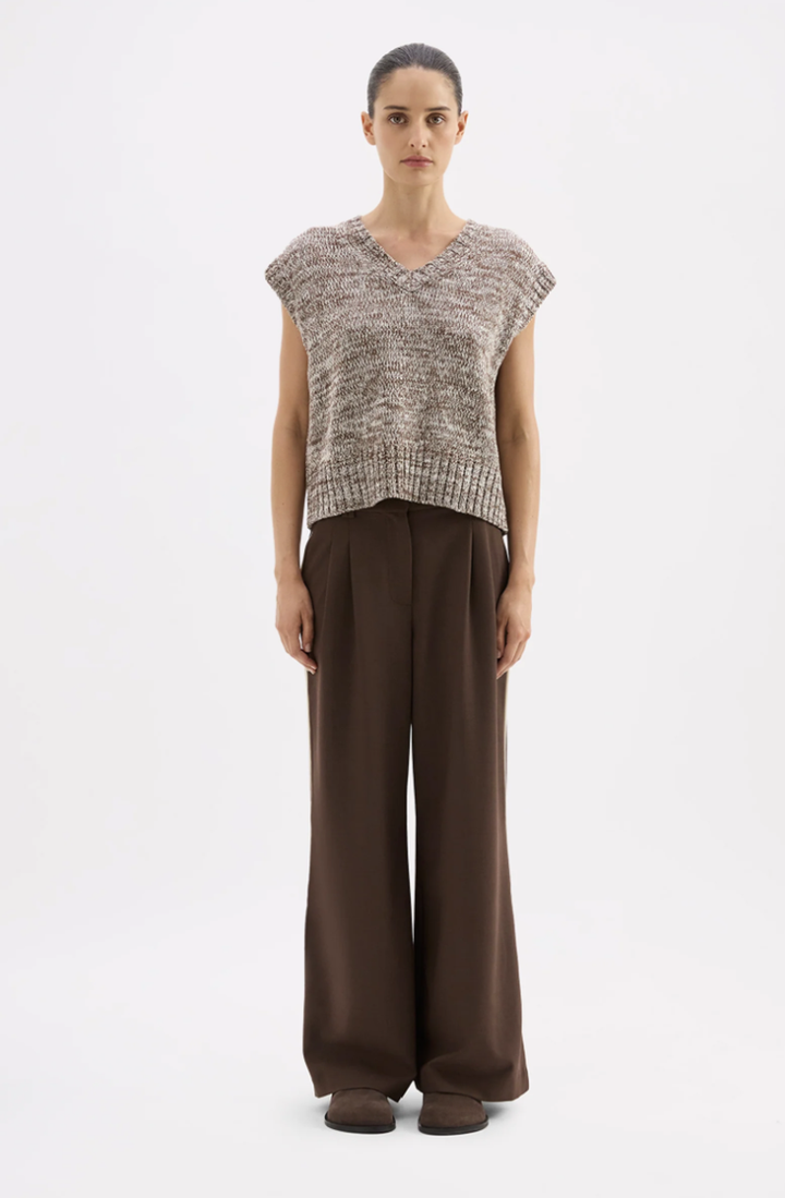 Mila Knit Vest | Walnut Speckle