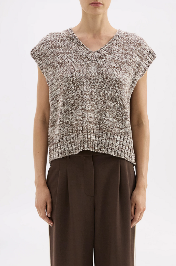 Mila Knit Vest | Walnut Speckle