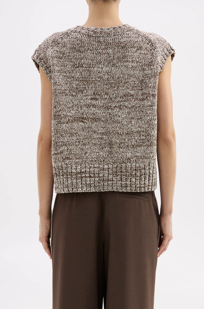 Mila Knit Vest | Walnut Speckle